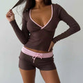 Casual Color-Block 2-Piece Set for Women