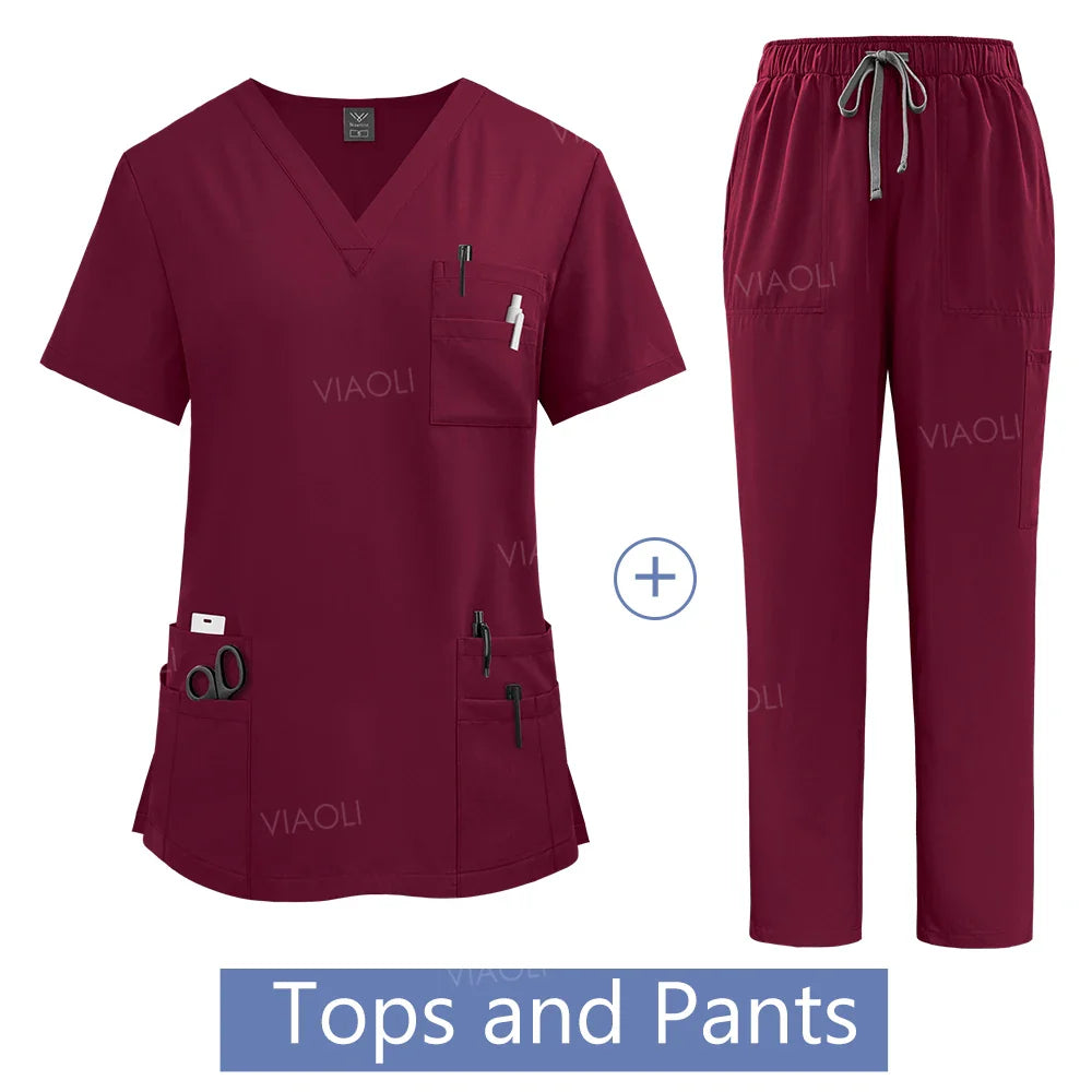Women's Medical Scrub Uniform Set