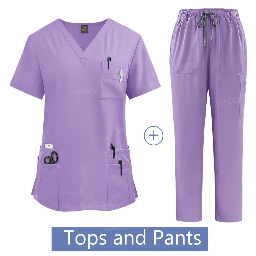 Women's Medical Scrub Uniform Set
