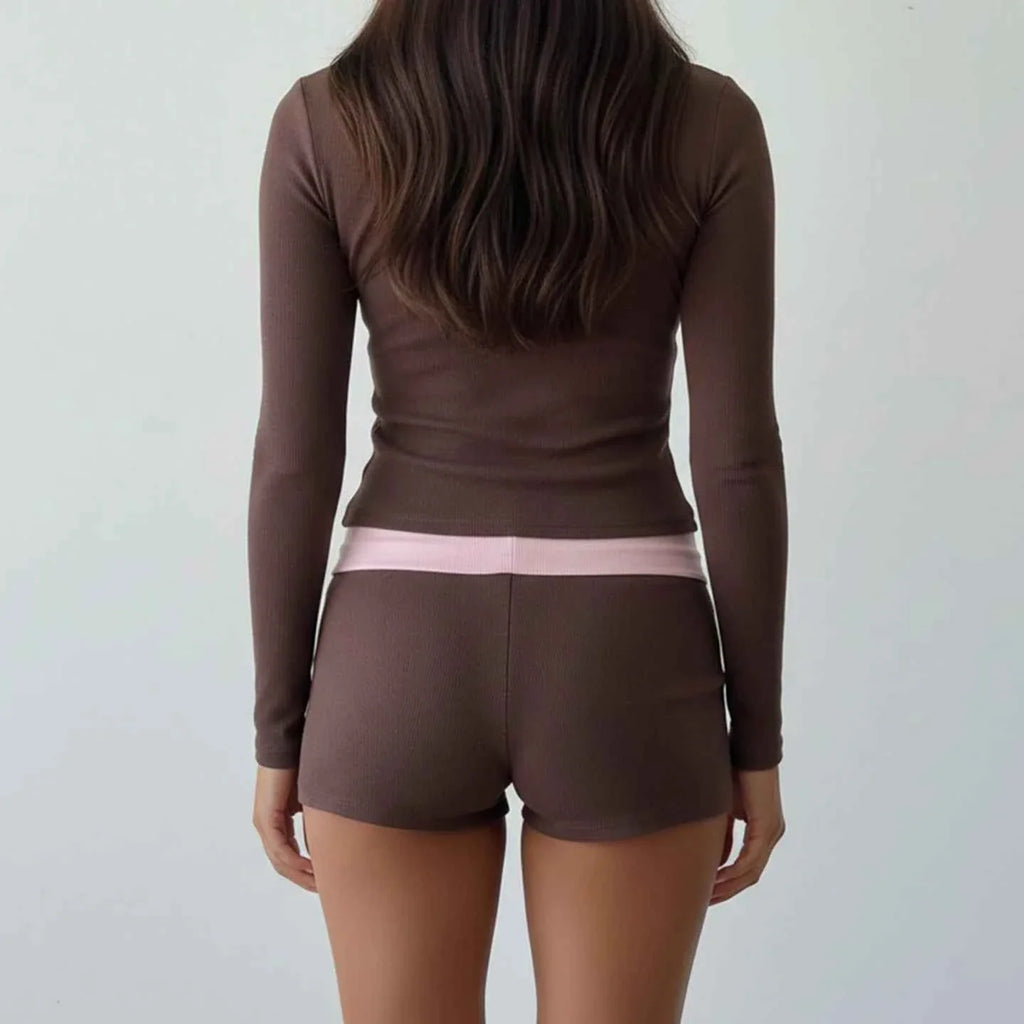 Casual Color-Block 2-Piece Set for Women