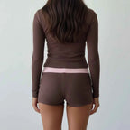 Casual Color-Block 2-Piece Set for Women