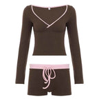 Casual Color-Block 2-Piece Set for Women