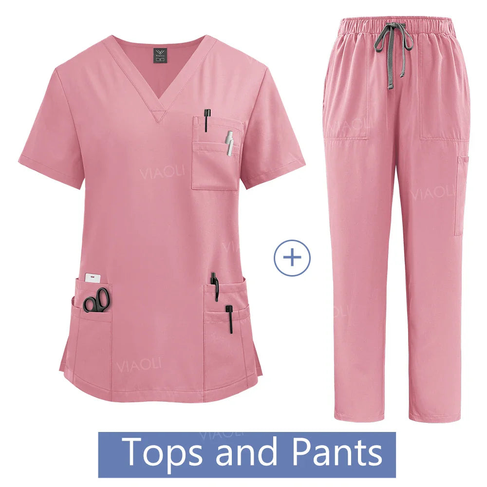 Women's Medical Scrub Uniform Set